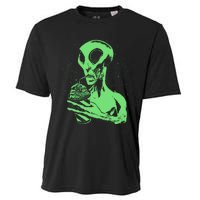 Alien Drinking Slurpie Cooling Performance Crew T-Shirt