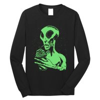 Alien Drinking Slurpie Long Sleeve Shirt