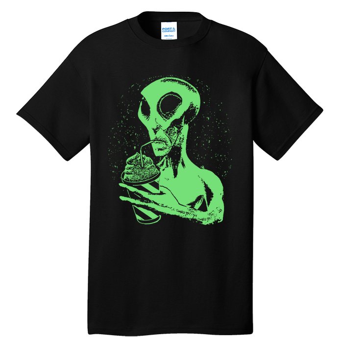 Alien Drinking Slurpie Tall T-Shirt