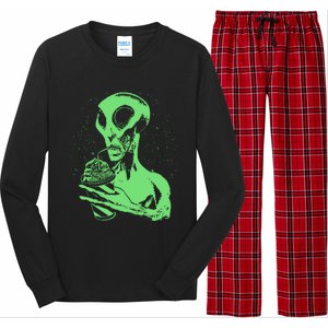 Alien Drinking Slurpie Long Sleeve Pajama Set