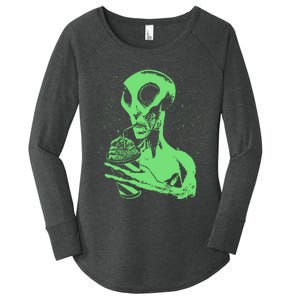 Alien Drinking Slurpie Women's Perfect Tri Tunic Long Sleeve Shirt