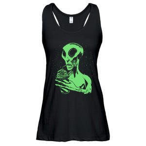 Alien Drinking Slurpie Ladies Essential Flowy Tank