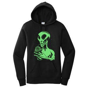 Alien Drinking Slurpie Women's Pullover Hoodie