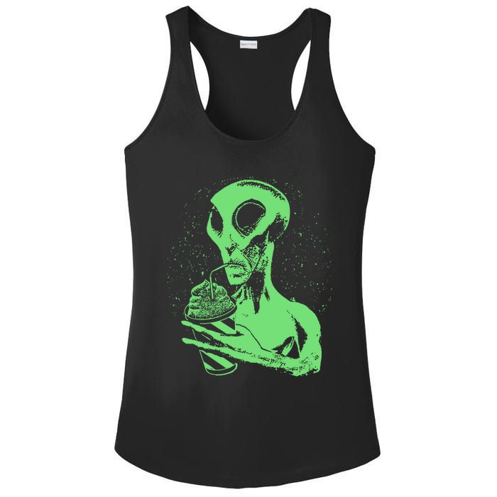 Alien Drinking Slurpie Ladies PosiCharge Competitor Racerback Tank