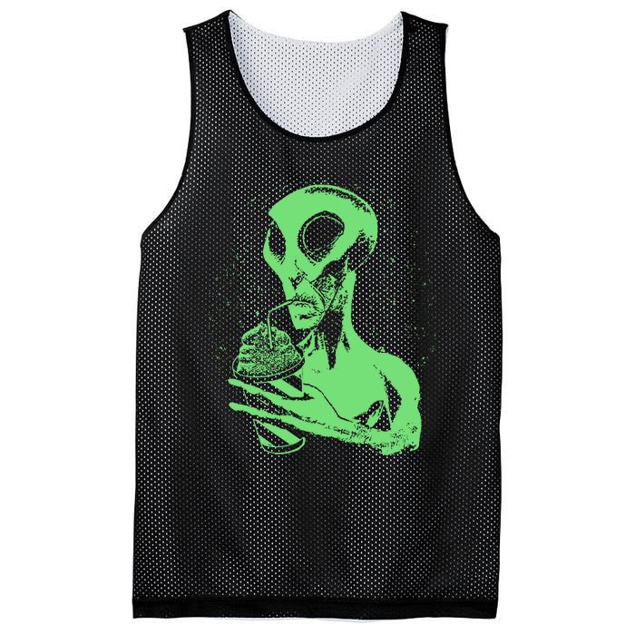 Alien Drinking Slurpie Mesh Reversible Basketball Jersey Tank