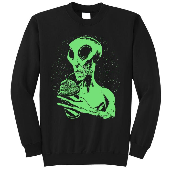 Alien Drinking Slurpie Tall Sweatshirt