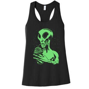 Alien Drinking Slurpie Women's Racerback Tank