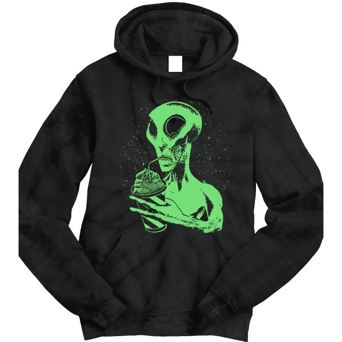 Alien Drinking Slurpie Tie Dye Hoodie