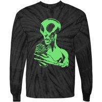 Alien Drinking Slurpie Tie-Dye Long Sleeve Shirt