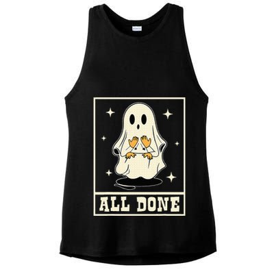 All Done Sign Language Speech Halloween Ghost Teacher Sped Ladies PosiCharge Tri-Blend Wicking Tank
