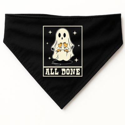 All Done Sign Language Speech Halloween Ghost Teacher Sped USA-Made Doggie Bandana