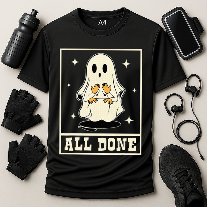 All Done Sign Language Speech Halloween Ghost Teacher Sped Performance Shirt
