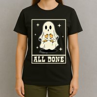 All Done Sign Language Speech Halloween Ghost Teacher Sped T-Shirt
