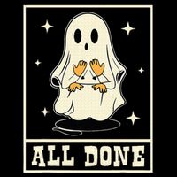 All Done Sign Language Speech Halloween Ghost Teacher Sped Impact Tech Backpack