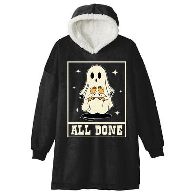 All Done Sign Language Speech Halloween Ghost Teacher Sped Hooded Wearable Blanket