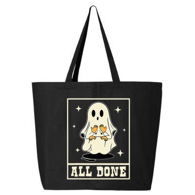 All Done Sign Language Speech Halloween Ghost Teacher Sped 25L Jumbo Tote
