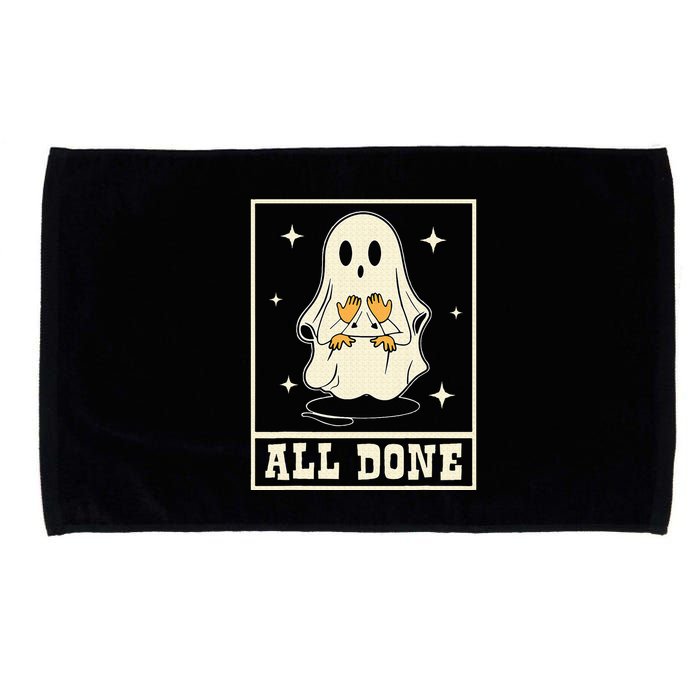 All Done Sign Language Speech Halloween Ghost Teacher Sped Microfiber Hand Towel