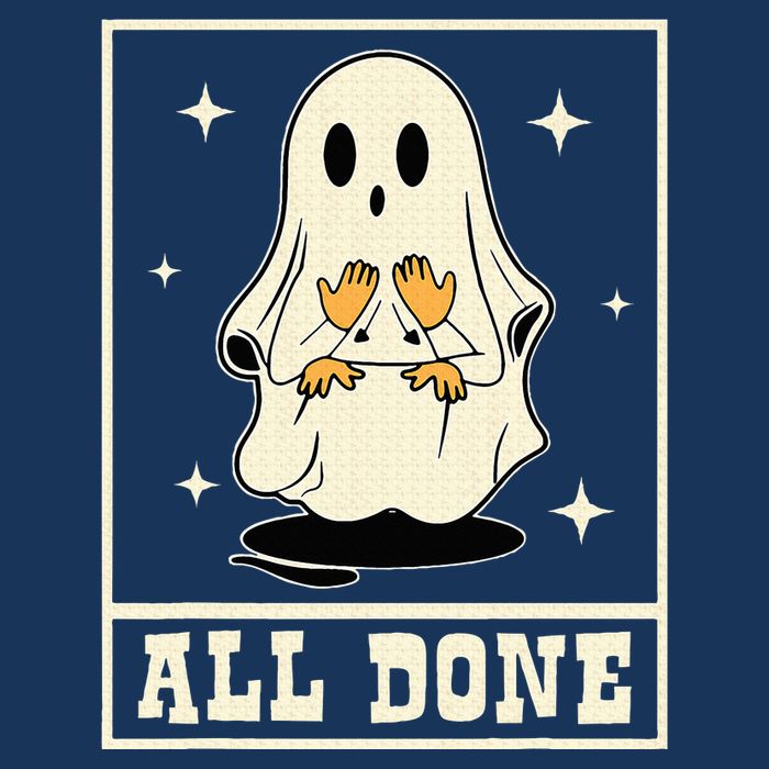 All Done Sign Language Speech Halloween Ghost Teacher Sped Infant Baby Jersey Bodysuit