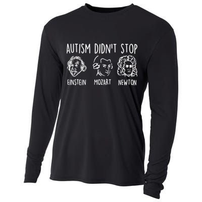 Autism Didn't Stop Famous People Autism Awareness Mom Dad Cooling Performance Long Sleeve Crew