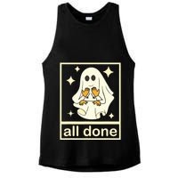 All Done Sign Language Speech Pathology Ghost Fall Halloween Ladies PosiCharge Tri-Blend Wicking Tank