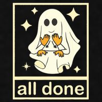 All Done Sign Language Speech Pathology Ghost Fall Halloween Ladies PosiCharge Tri-Blend Wicking Tank