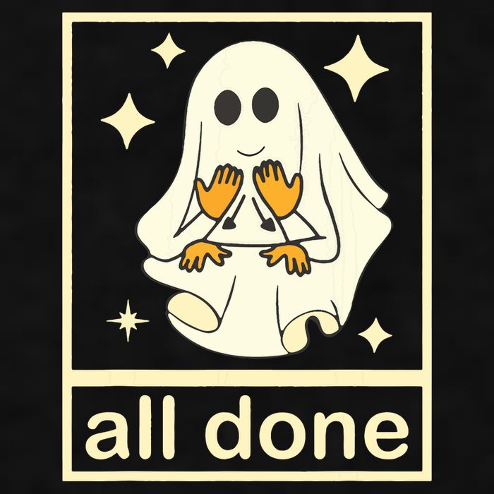 All Done Sign Language Speech Pathology Ghost Fall Halloween Ladies PosiCharge Tri-Blend Wicking Tank