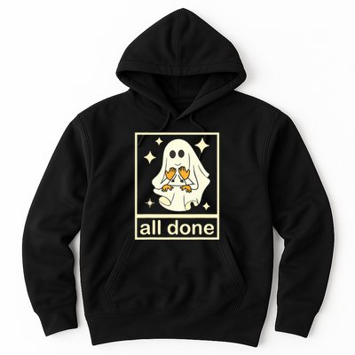 All Done Sign Language Speech Pathology Ghost Fall Halloween Hoodie