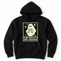 All Done Sign Language Speech Pathology Ghost Fall Halloween Hoodie