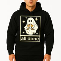 All Done Sign Language Speech Pathology Ghost Fall Halloween Hoodie
