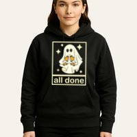 All Done Sign Language Speech Pathology Ghost Fall Halloween Hoodie