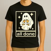 All Done Sign Language Speech Pathology Ghost Fall Halloween T-Shirt