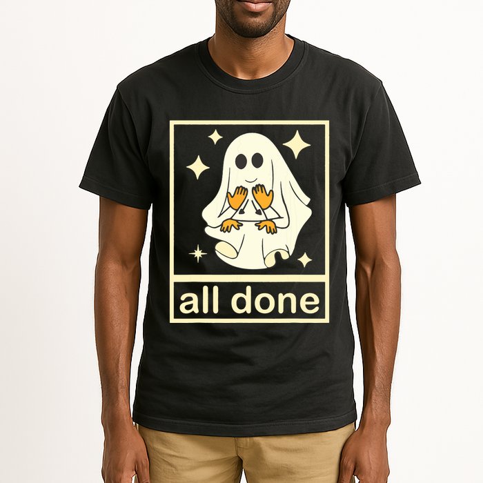 All Done Sign Language Speech Pathology Ghost Fall Halloween Tall T-Shirt