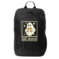 All Done Sign Language Speech Pathology Ghost Fall Halloween City Backpack