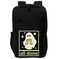 All Done Sign Language Speech Pathology Ghost Fall Halloween Impact Tech Backpack