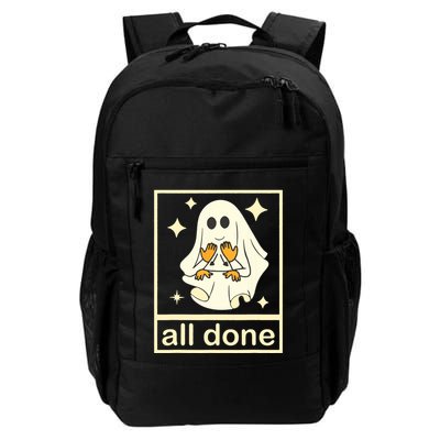 All Done Sign Language Speech Pathology Ghost Fall Halloween Backpack