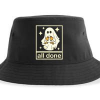 All Done Sign Language Speech Pathology Ghost Fall Halloween Sustainable Bucket Hat