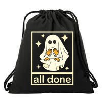 All Done Sign Language Speech Pathology Ghost Fall Halloween Drawstring Bag