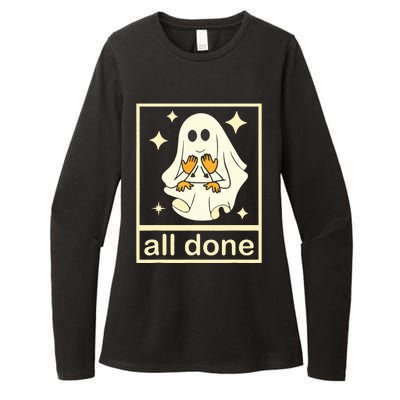 All Done Sign Language Speech Pathology Ghost Fall Halloween Womens CVC Long Sleeve Shirt