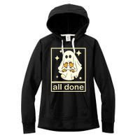 All Done Sign Language Speech Pathology Ghost Fall Halloween Women's Fleece Hoodie