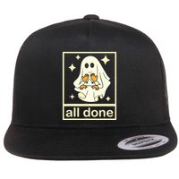 All Done Sign Language Speech Pathology Ghost Fall Halloween Flatbill Hat
