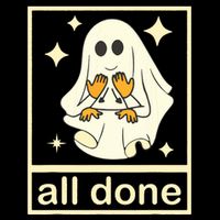 All Done Sign Language Speech Pathology Ghost Fall Halloween Flatbill Hat