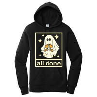 All Done Sign Language Speech Pathology Ghost Fall Halloween Women's Pullover Hoodie