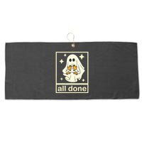 All Done Sign Language Speech Pathology Ghost Fall Halloween Large Microfiber Waffle Golf Towel
