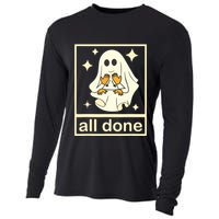 All Done Sign Language Speech Pathology Ghost Fall Halloween Cooling Performance Long Sleeve Crew