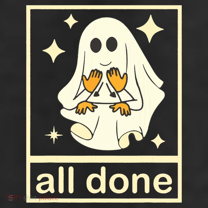 All Done Sign Language Speech Pathology Ghost Fall Halloween 25L Jumbo Tote