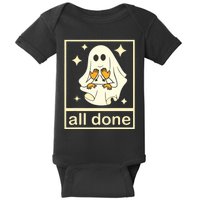 All Done Sign Language Speech Pathology Ghost Fall Halloween Baby Bodysuit