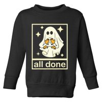 All Done Sign Language Speech Pathology Ghost Fall Halloween Toddler Sweatshirt