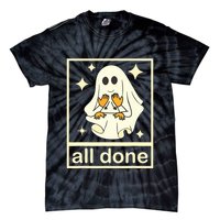 All Done Sign Language Speech Pathology Ghost Fall Halloween Tie-Dye T-Shirt