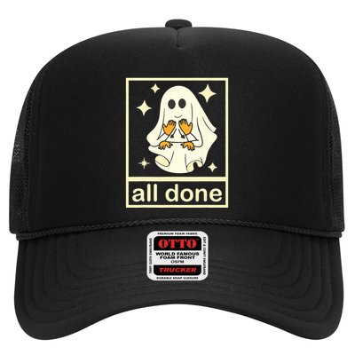 All Done Sign Language Speech Pathology Ghost Fall Halloween Trucker Hat