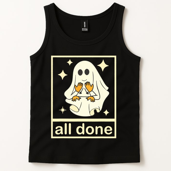 All Done Sign Language Speech Pathology Ghost Fall Halloween Tank Top